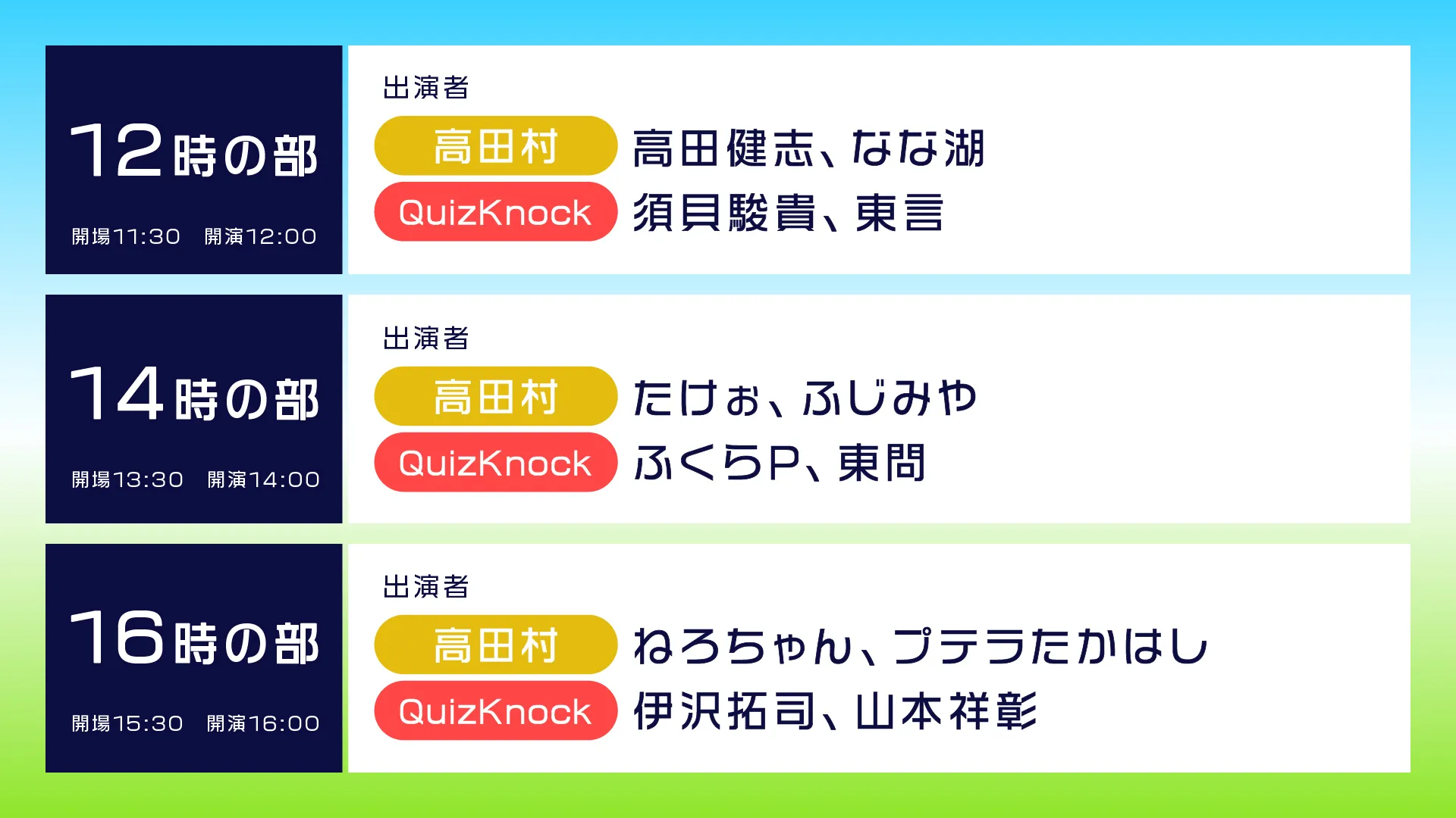 タイムテーブル